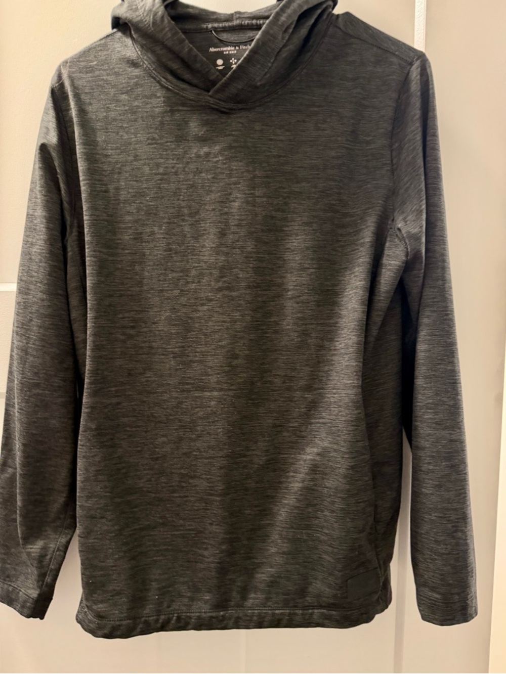 Abercrombie & Fitch Women's Heather Charcoal Hooded Pullover